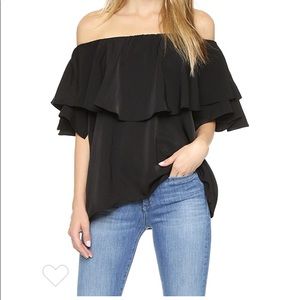 New MLM LABEL Maison Off Shoulder Top, Black, xs